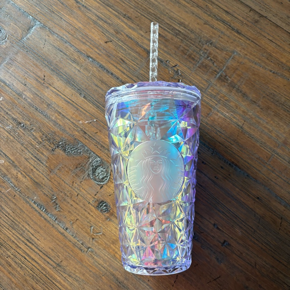Starbucks 2023 Iridescent Holographic Diamond Prism 16 ounce Tumbler with Straw - Picture 15 of 15